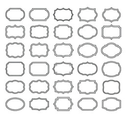 Obraz premium Elegant Vintage Silhouette Frames for Invitations and Decorative Designs, Unique Decorative Frames for Wedding Stationery and Special Events