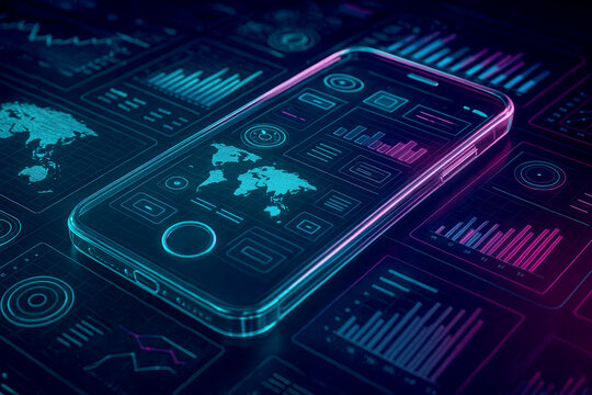 Global data analytics mobile app interface