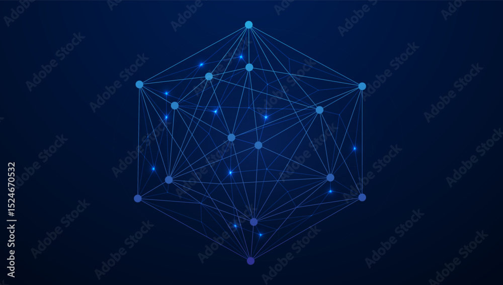 Poster connected polygons plexus vector background, digital data visualization. vector illustration
