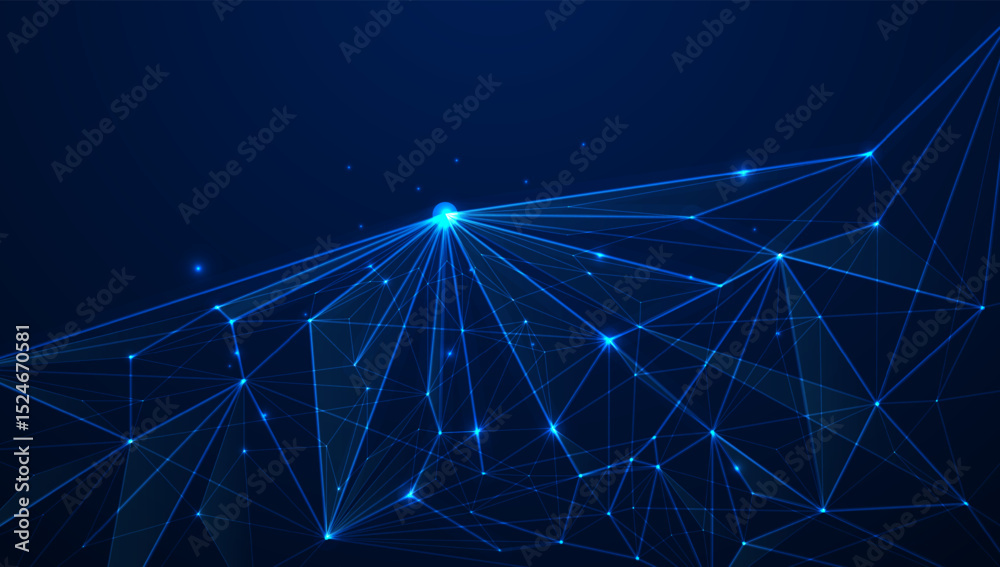 Poster connected polygons plexus vector background, digital data visualization. vector illustration