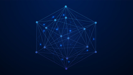 Connected polygons plexus vector background, digital data visualization. vector illustration