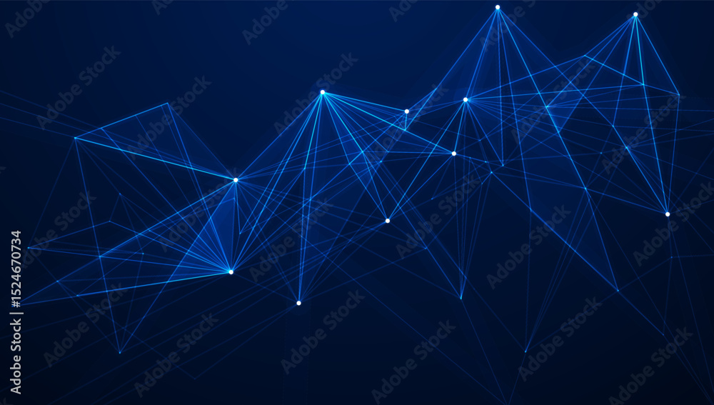 Poster connected polygons plexus vector background, digital data visualization. vector illustration