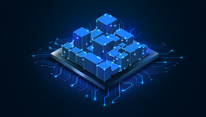 abstract circuit networking blockchain concept background