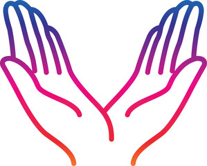 Prayer and Respect Icon. Namaste, Thank You Emoji. Folded Hands Sign for Gratitude. Vector icons.