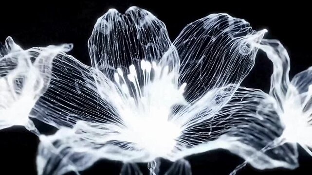 Abstract of  Digital Bloom: Neon Flora Explosion