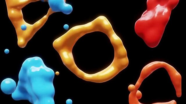 Abstract of Liquid Geometry: Dance of Color and Shape