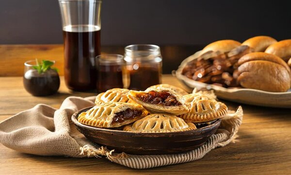 Delicious bite-sized apple pies, a sweet treat.