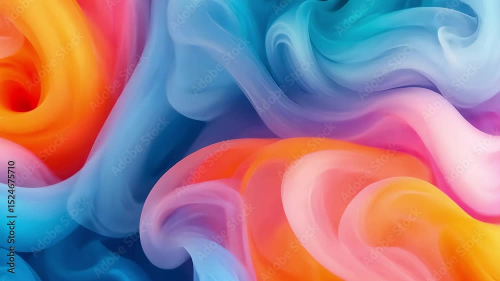 Poster bright gradient flow with ethereal smoke clouds creating a mesmerizing abstract visual effect, ether