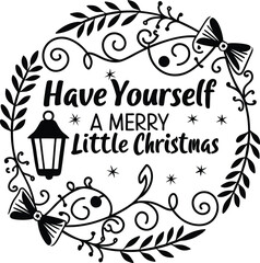 Fototapeta premium have yourself a merry little christmas wreath art