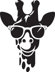 giraffe head vector illustration, giraffe head with sunglass vector illustration