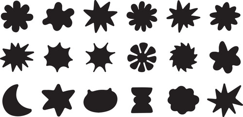 shapes, silhouettes, abstract, black, design elements, vector, graphic, decoration, set, collection, art, isolated, illustration, creative, icon, symbol, style, modern, minimalist, simple, trendy, 