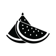 Watermelon Fruits Silhouette Vector Design White Background