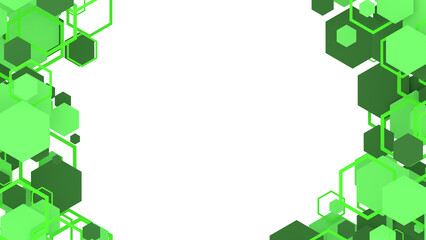 幾何学的な六角形の抽象背景　コピースペース　緑