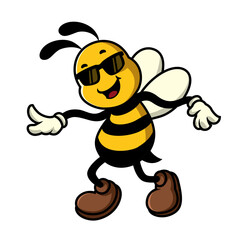 CRAZY bee dance sunglasses mascot cartoon