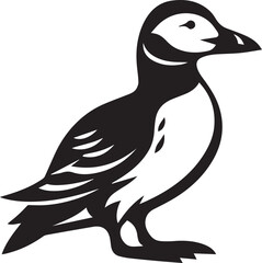 Vector Bird Logo Design, Black and White Silhouette