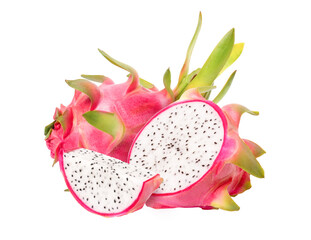 dragon fruit on white background	