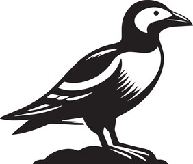 Vector Bird Logo Design, Black and White Silhouette