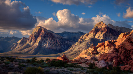 Obraz premium Red Rock Canyon Nevada Sunrise Dramatic Landscape