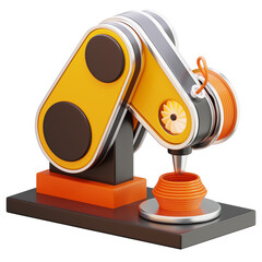 3D Printer with Robotic Arm Illustration