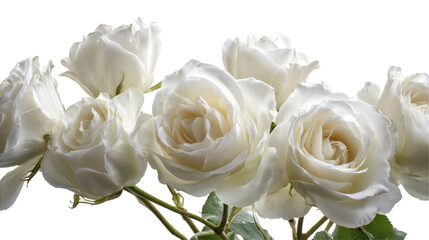  White roses isolated on transparent background