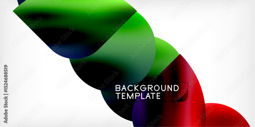 Aufkleber abstract shapes overlap, creating vibrant color gradients. black background contrasts bright reds, g