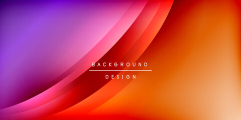 Abstract gradient background. Vibrant purple, pink, orange hues blend smoothly. Dark space creates dramatic contrast. Modern design element.