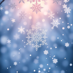 wondrous display of snowflakes, as they descend from heavens kaleidoscope of intricate forms and enchanting designs, captivating senses with their and ever evolving symphony - obrazy, fototapety, plakaty