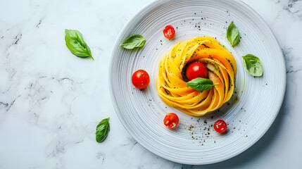 pasta, food, spaghetti, plate, meal, italian, cuisine, dinner, tomato, sauce, dish, healthy, basil, fresh, cheese, vegetable, white, lunch, carbonara, noodles, closeup, gourmet, fork, delicious, diet