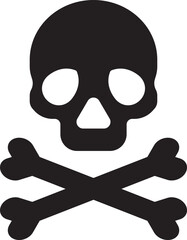danger toxic sign skull icon silhouette