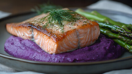 food, fish, meal, dinner, salmon, grilled, plate, meat, dish, lunch, gourmet, chicken, fried, salad, healthy, cuisine, steak, vegetable, seafood, white, sauce, green, restaurant, lemon, delicious