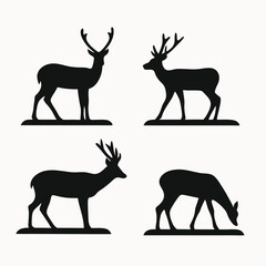 Elegant Deer Silhouettes A Collection of Four Unique Designs