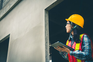 Technician submits detailed inspection report after checking house building progress.