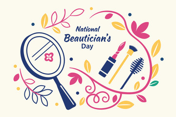 NATIONAL BEAUTICIAN'S DAY vector illustration