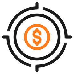 Wealth Focus Icon For Design Elements