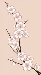 Delicate blossom branch on a muted background.