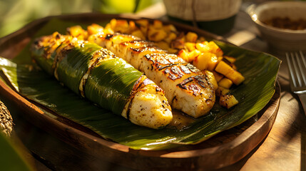 food, meal, dinner, meat, fish, chicken, grilled, fried, plate, seafood, dish, cuisine, gourmet, cooked, delicious, restaurant, grill, vegetable, pork, lunch, sauce, vegetables, salmon, closeup, white