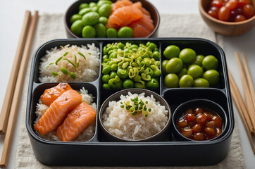 Healthy Salmon Bento Box Lunch