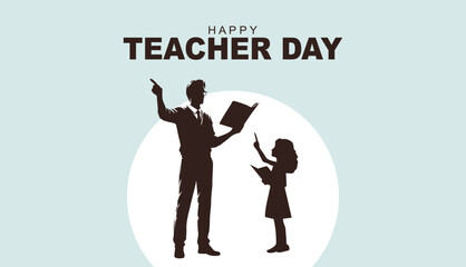 Happy Teacher's day concept vector illustration background. Creative teacher's day vector education concept.