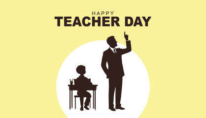 Happy Teacher's day concept vector illustration background. Creative teacher's day vector education concept.