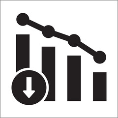 Business data icon. Increasing chart icon. Climb up statistic symbol. Icon symbol of profit, sales, market, diagram, graph. Vector illustration.