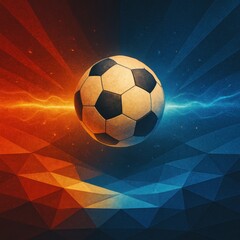 Naklejka premium Midfield Soccer Ball – Energy Clash Background