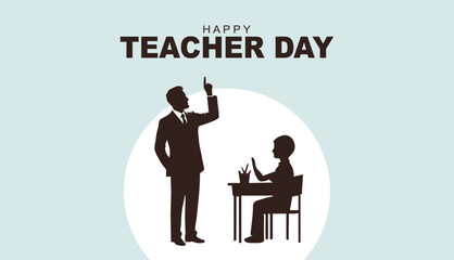 Happy Teacher's day concept vector illustration background. Creative teacher's day vector education concept.