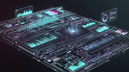 Futuristic HUD Data Analysis Interface - Powered by Adobe