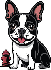 Cute Boston Terrier Dog Vector