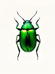 shiny green beetle , isolated on transparent background cutout ,