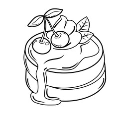 souffle cake with cherry topping