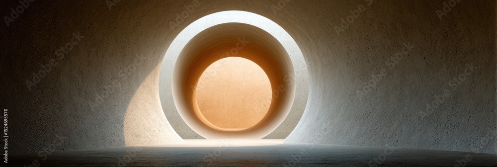 Aufkleber Minimalist Circular Porthole Window Frame with Clean Glass and Mounting Hardware Emphasizing Negative Space and New Beginnings in Modern Architecture