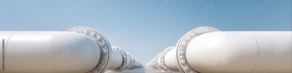 Poster advanced seamless pipeline infrastructure in industrial landscape showcasing engineering precision a