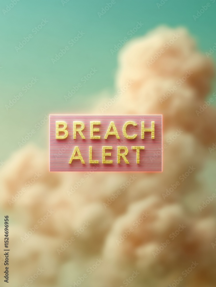 Poster Cybersecurity Breach Alert Notification in Digital Interface with Binary Code Background for Corporate Data Protection and Instant Threat Detection