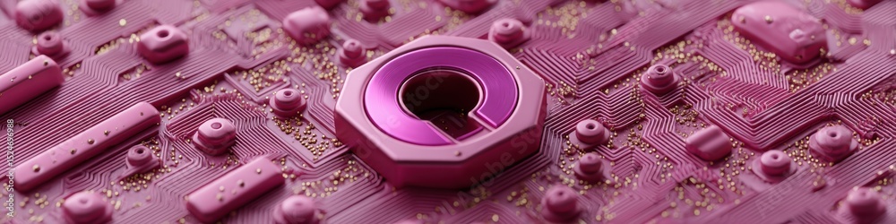 Aufkleber Digital padlock on circuit board representing data breach protection with secure business infrastructure for enterprise cybersecurity marketing and finance